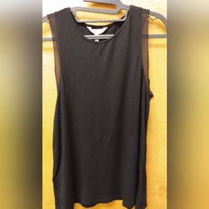 BCBGeneration Women's Black Tank With Sheer Details